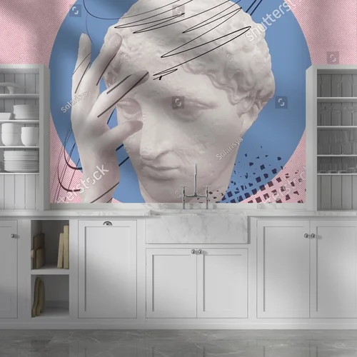 Antyczna statua w pastelowych odcieniach emocji
