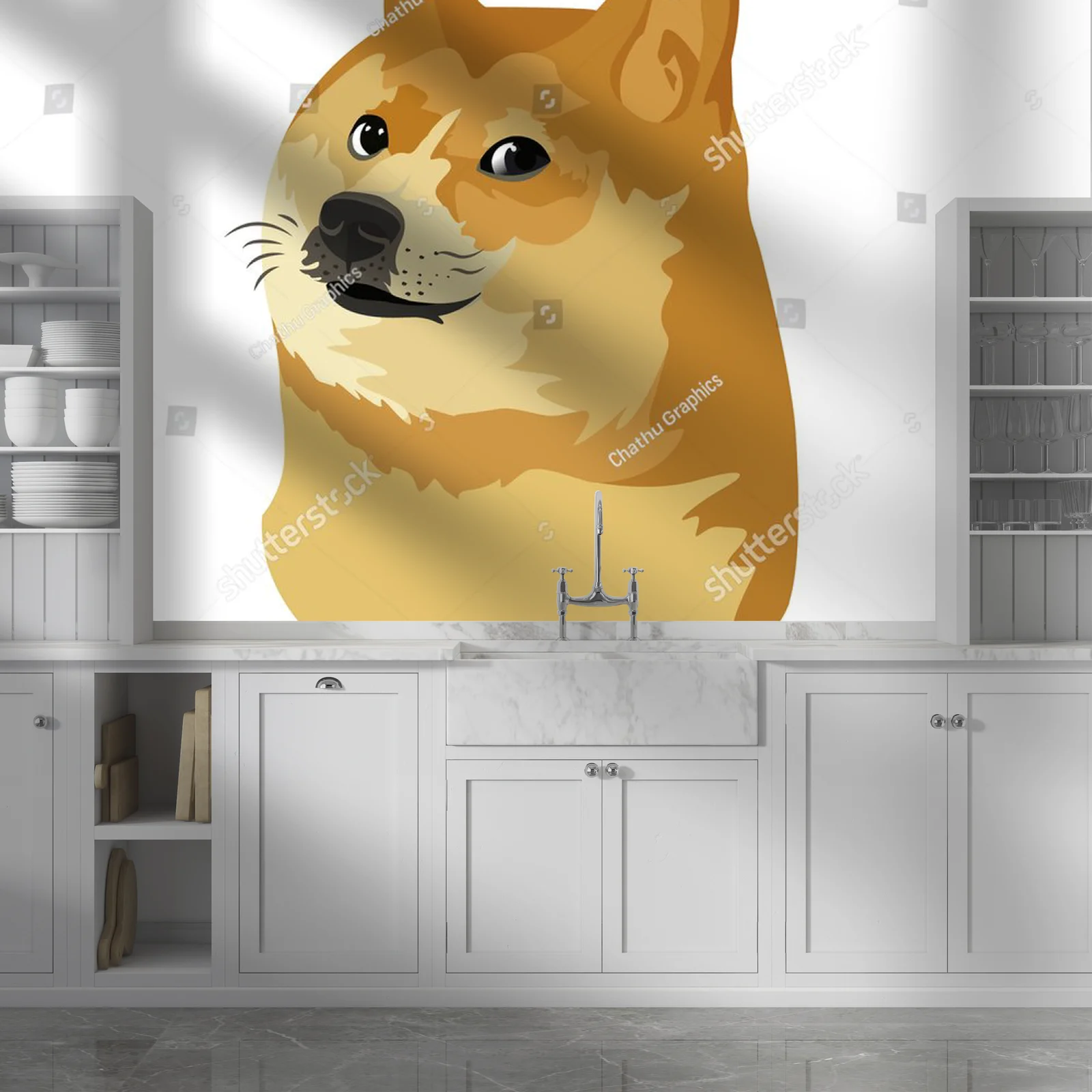 Urocze Shiba Inu w minimalistycznym stylu