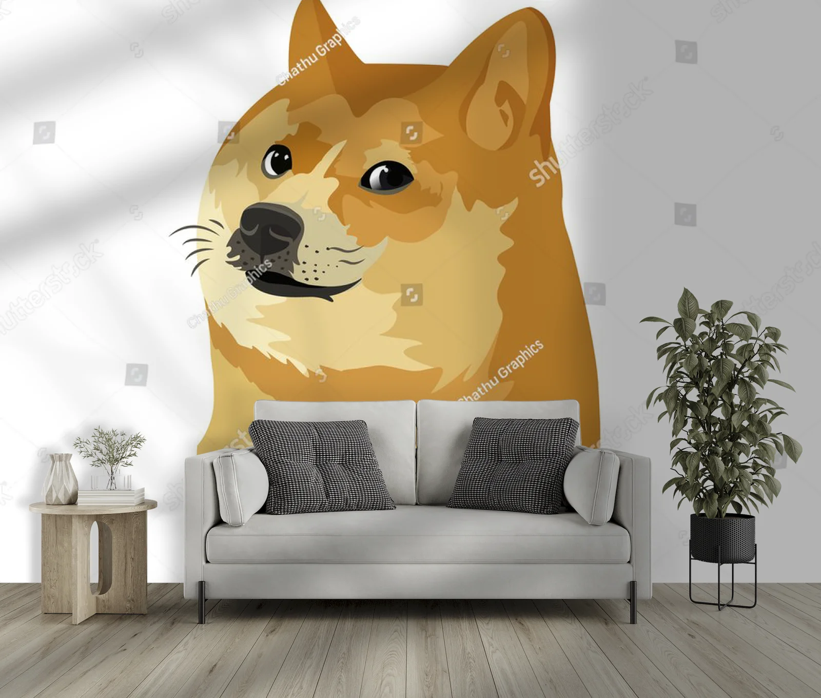 Urocze Shiba Inu w minimalistycznym stylu