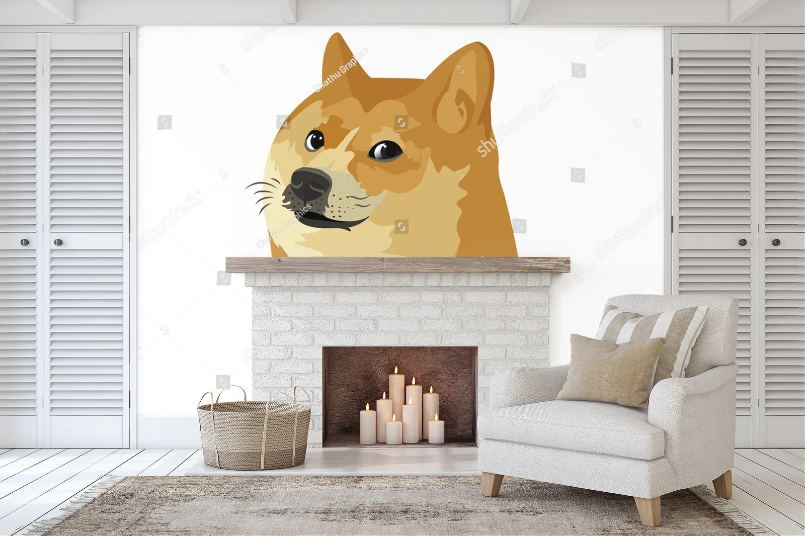 Urocze Shiba Inu w minimalistycznym stylu
