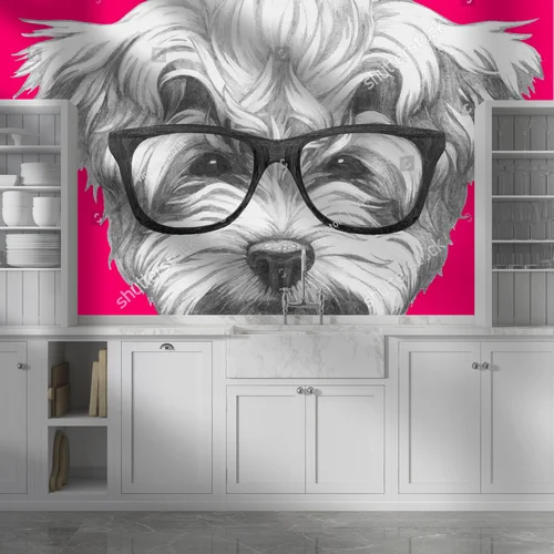 Radosny portret maltese w okularach