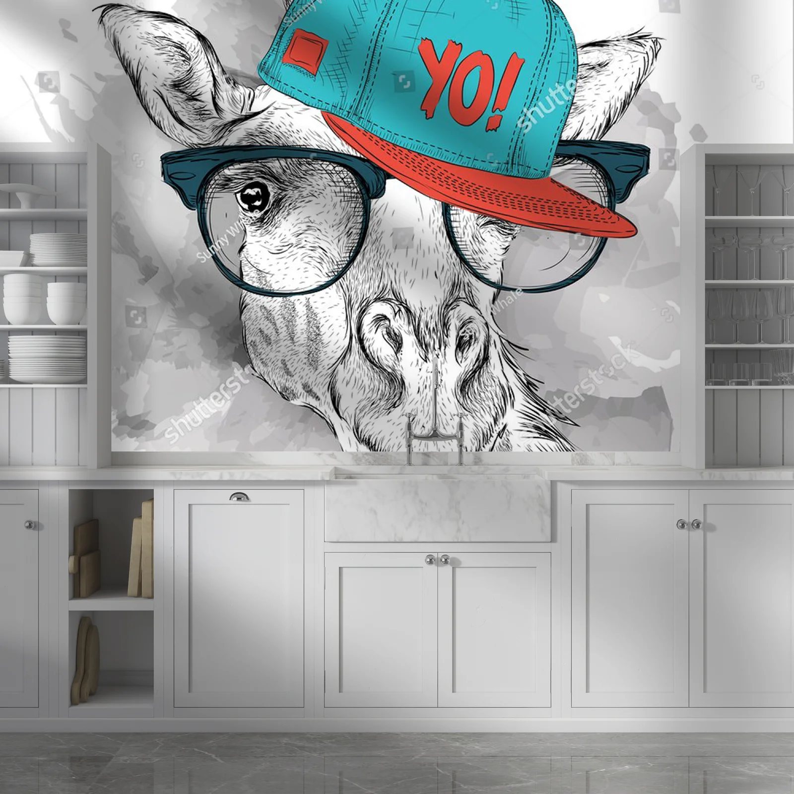 Hip-hopowa giraffe w stylu vintage