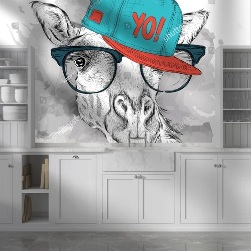 Hip-hopowa giraffe w stylu vintage