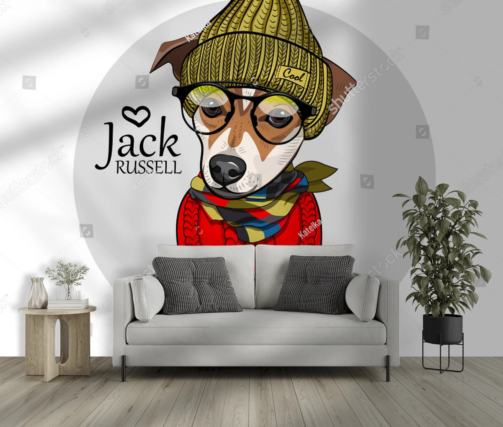 Stylowy Jack Russell w modnym odzieniu