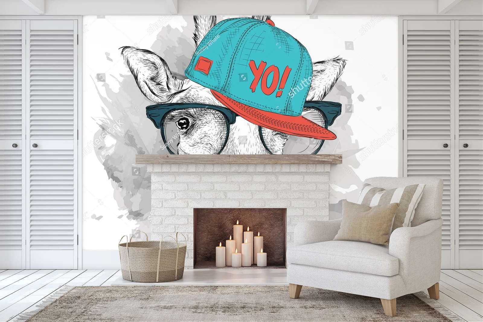 Hip-hopowa giraffe w stylu vintage