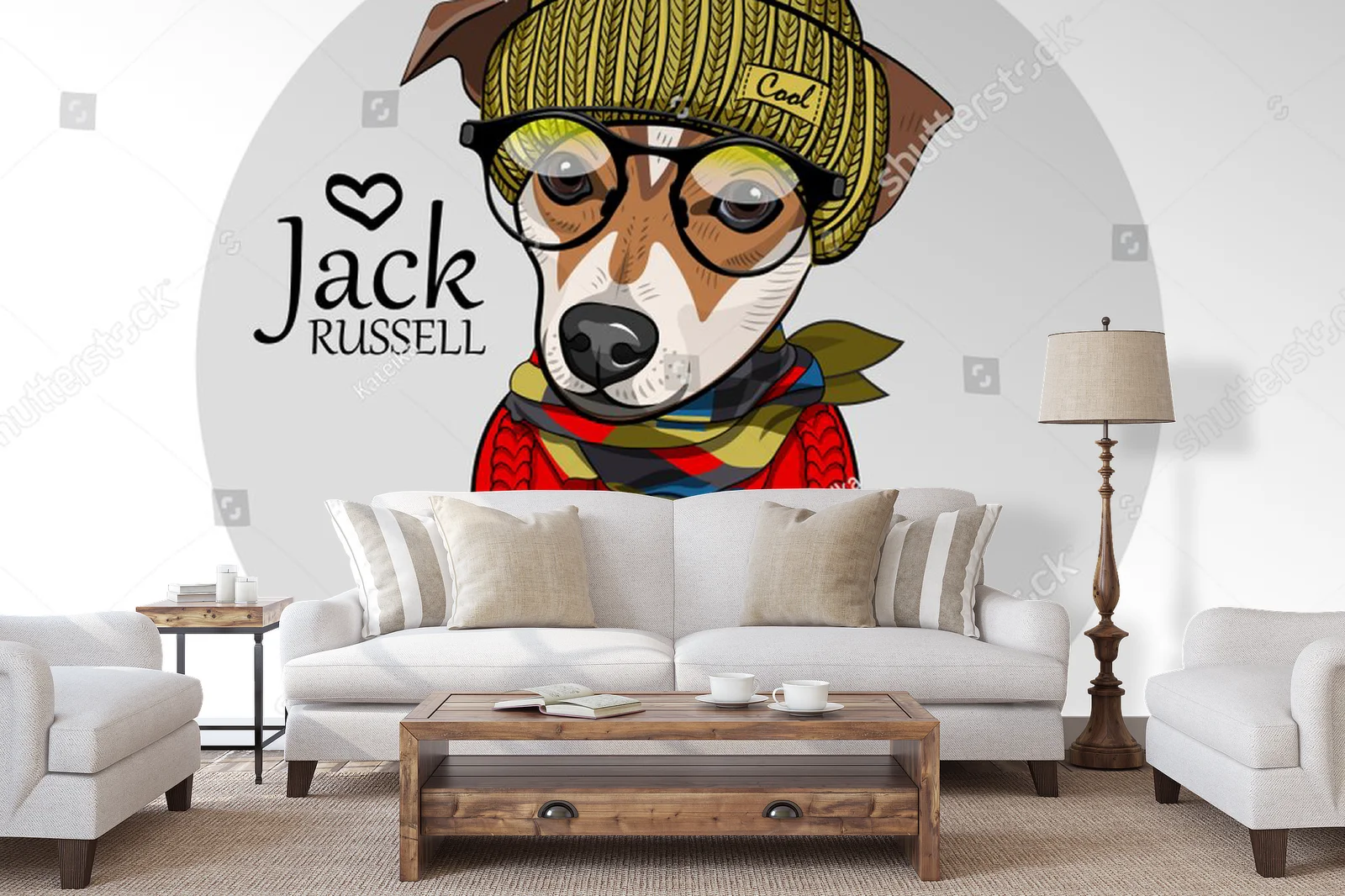 Stylowy Jack Russell w modnym odzieniu