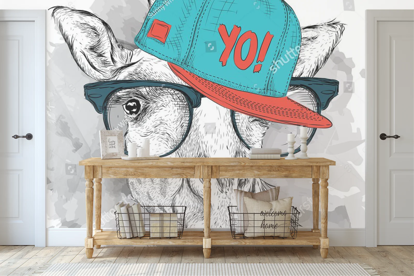 Hip-hopowa giraffe w stylu vintage
