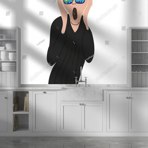 Ekspresyjny krzyk ludzkiej emocji w żywych barwach