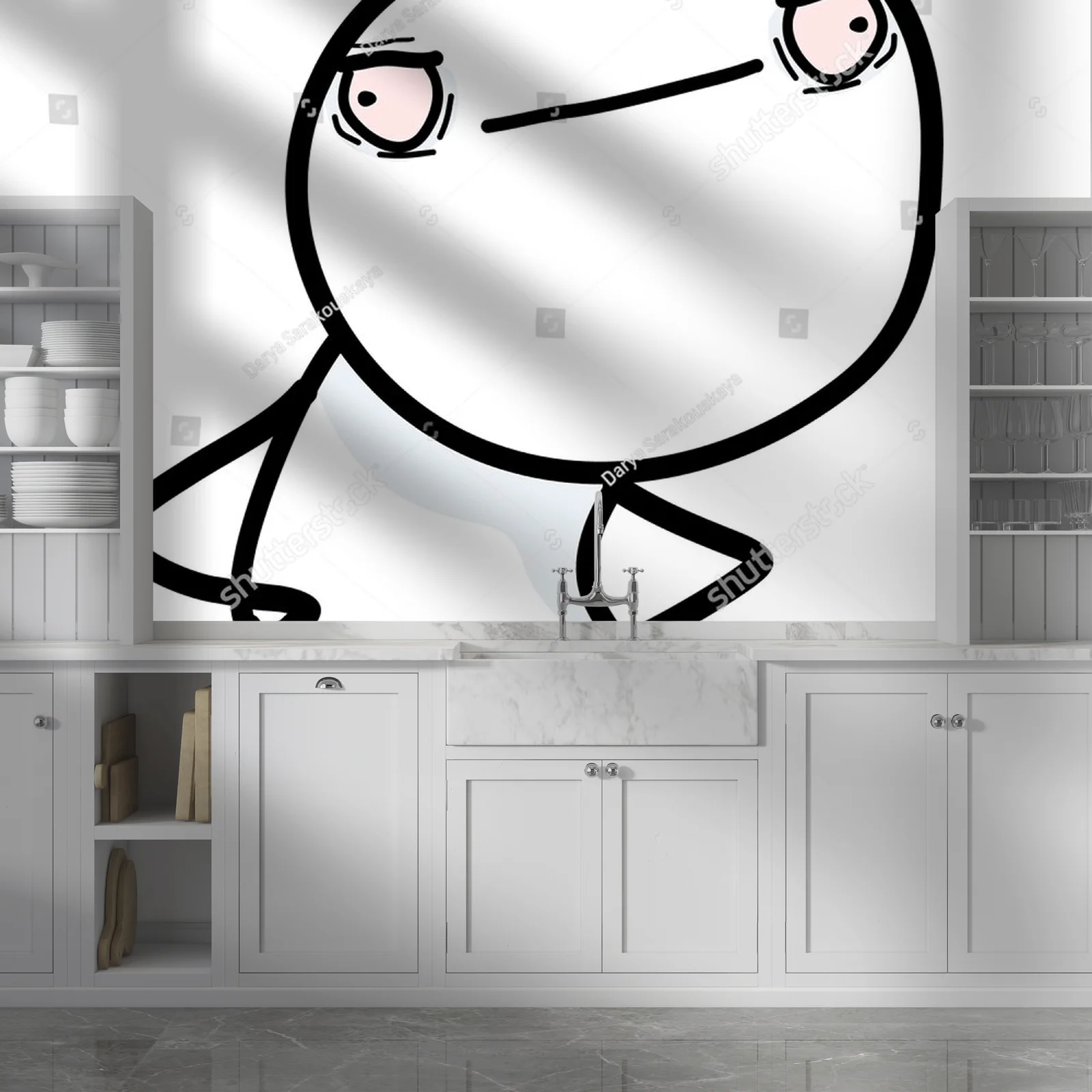 Zabawne emocje: Unhappy Man w stylu wektorowym