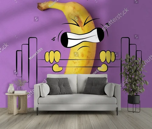 Wesoły banan w energetyzujących kolorach