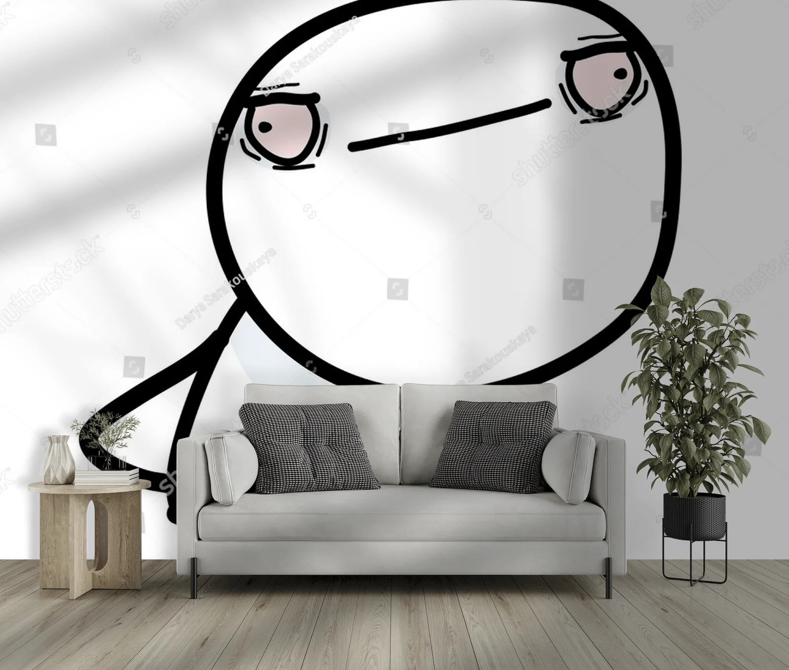Zabawne emocje: Unhappy Man w stylu wektorowym