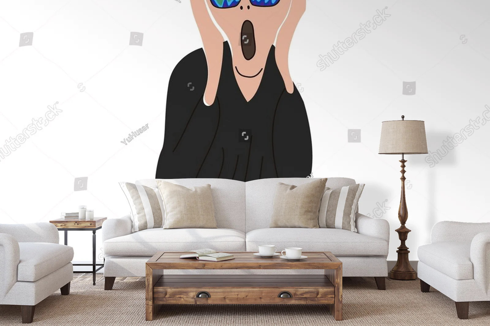 Ekspresyjny krzyk ludzkiej emocji w żywych barwach