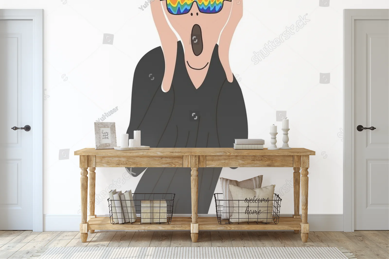Ekspresyjny krzyk ludzkiej emocji w żywych barwach