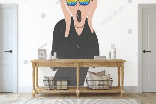 Ekspresyjny krzyk ludzkiej emocji w żywych barwach