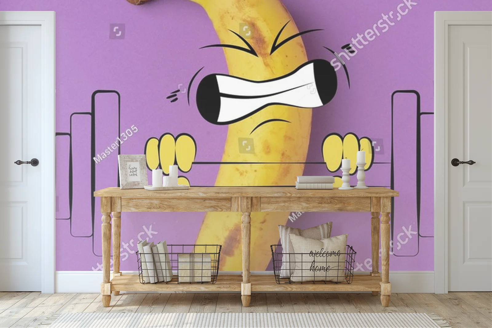 Wesoły banan w energetyzujących kolorach