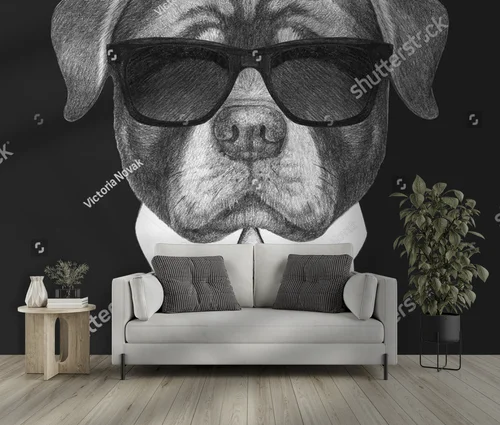 Elegancki Rottweiler w retro stylu