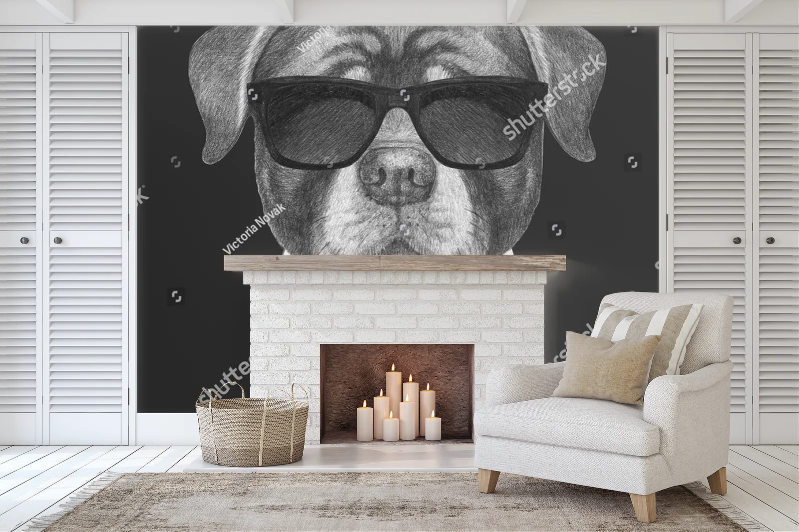 Elegancki Rottweiler w retro stylu