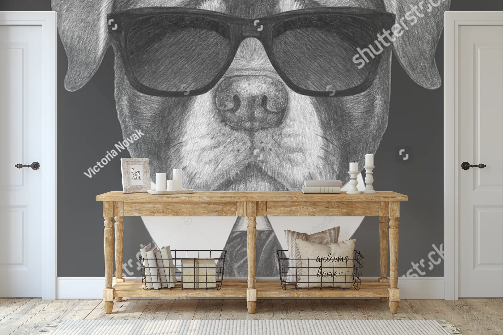 Elegancki Rottweiler w retro stylu