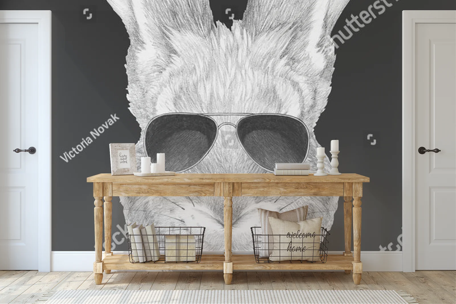 Elegancka ilustracja królika w garniturze