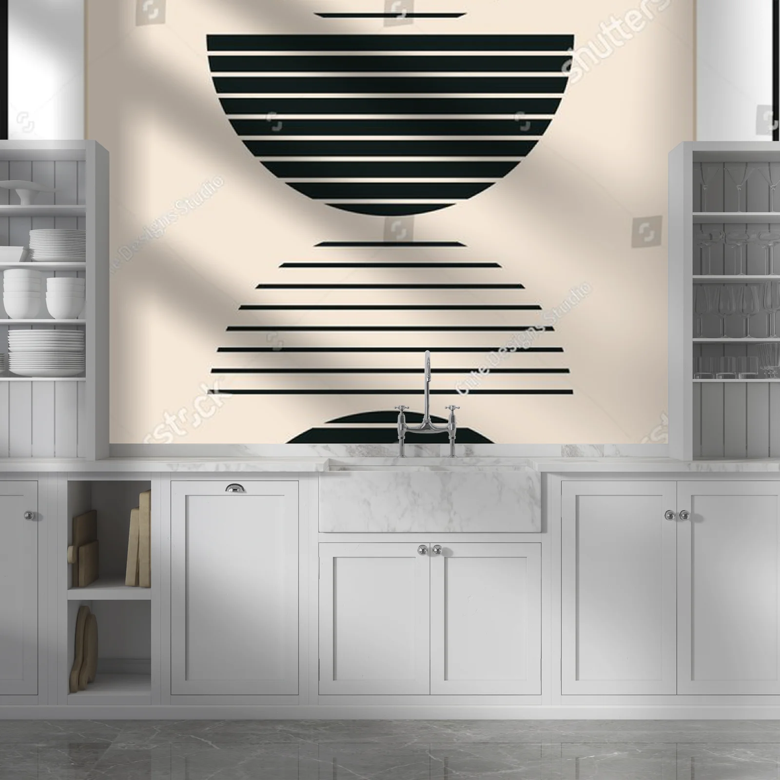 Minimalistyczna geometria w odcieniach beżu