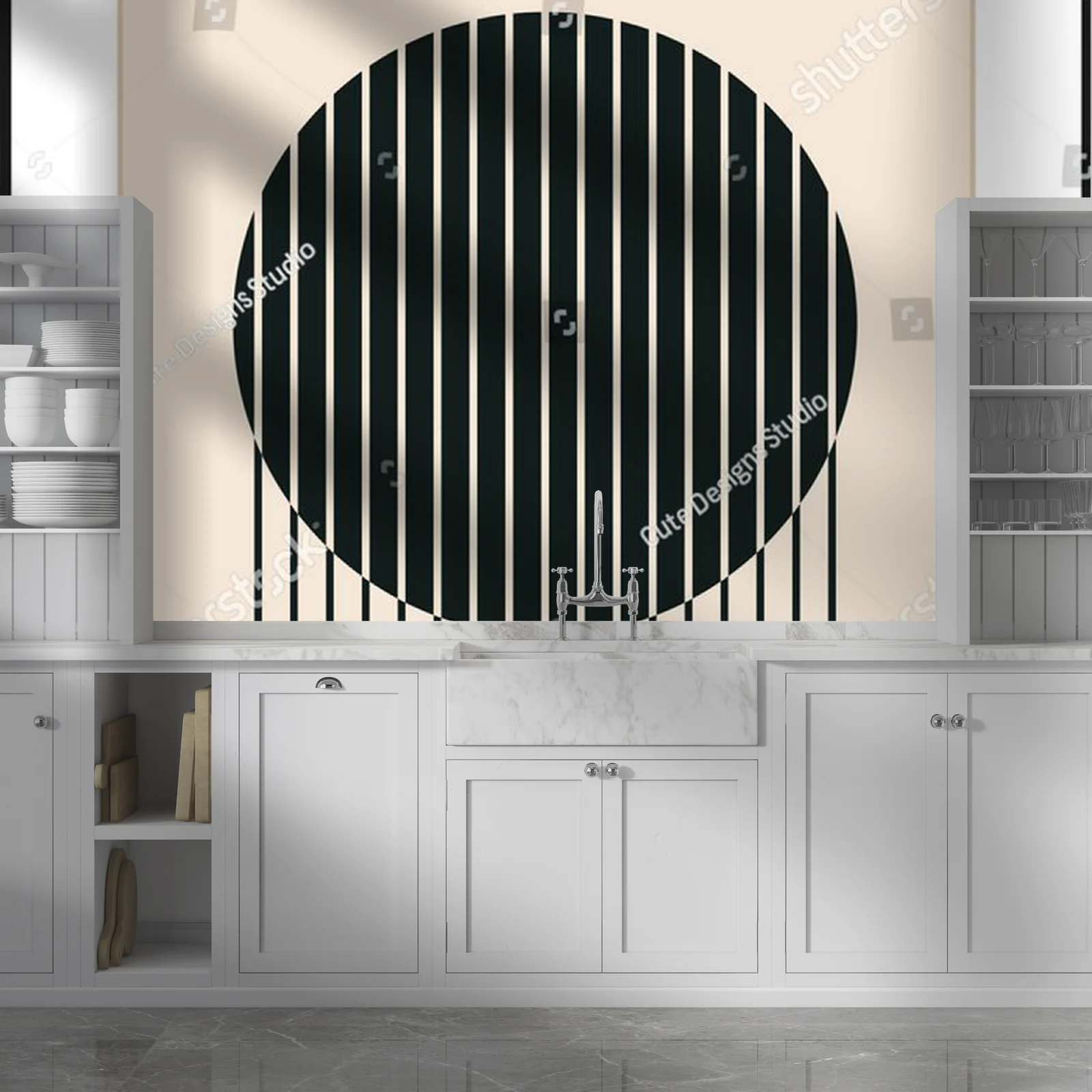 Harmonia geometrycznego designu w stonowanych tonach