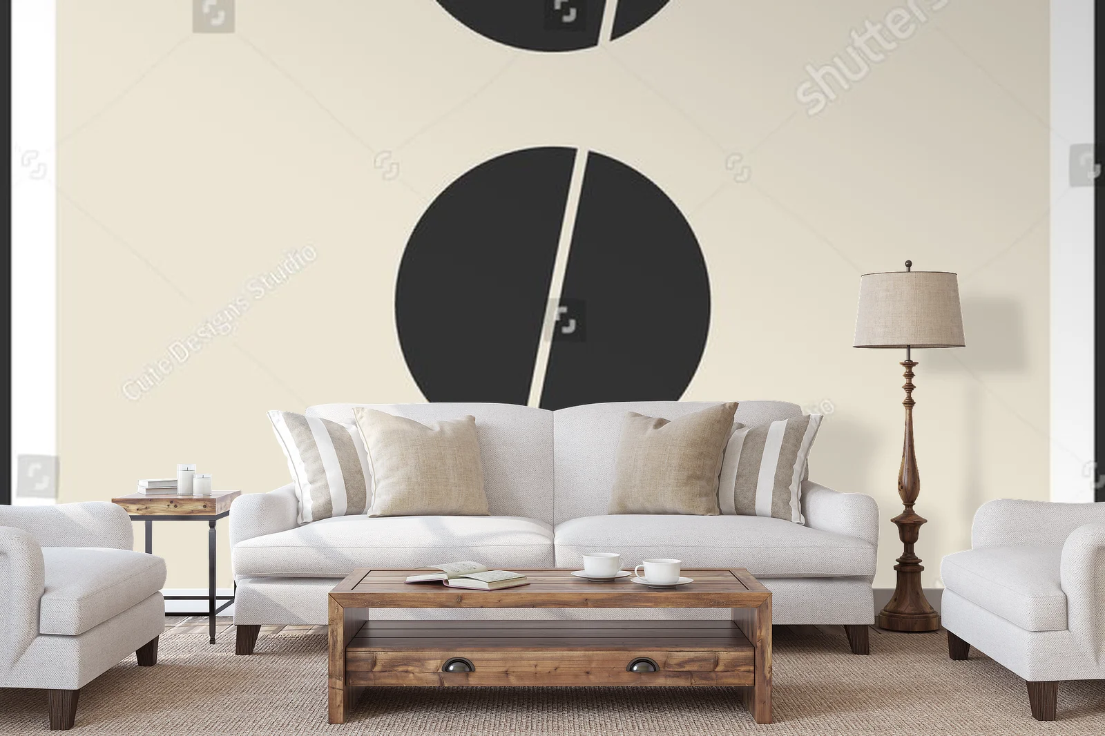 Geometryczne harmonia w pastelowej estetyce