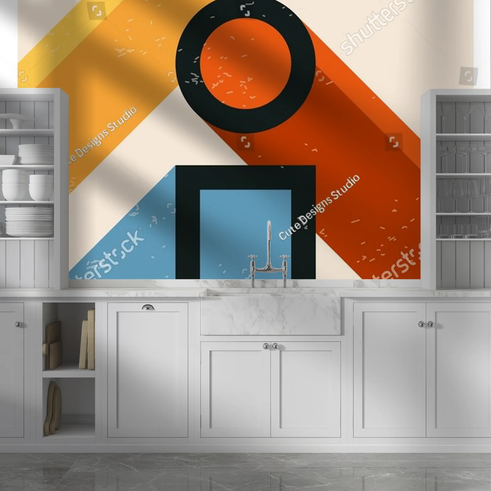 Wielowymiarowa geometria w pastelowych odcieniach