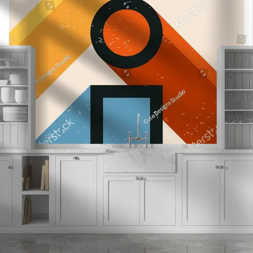 Wielowymiarowa geometria w pastelowych odcieniach