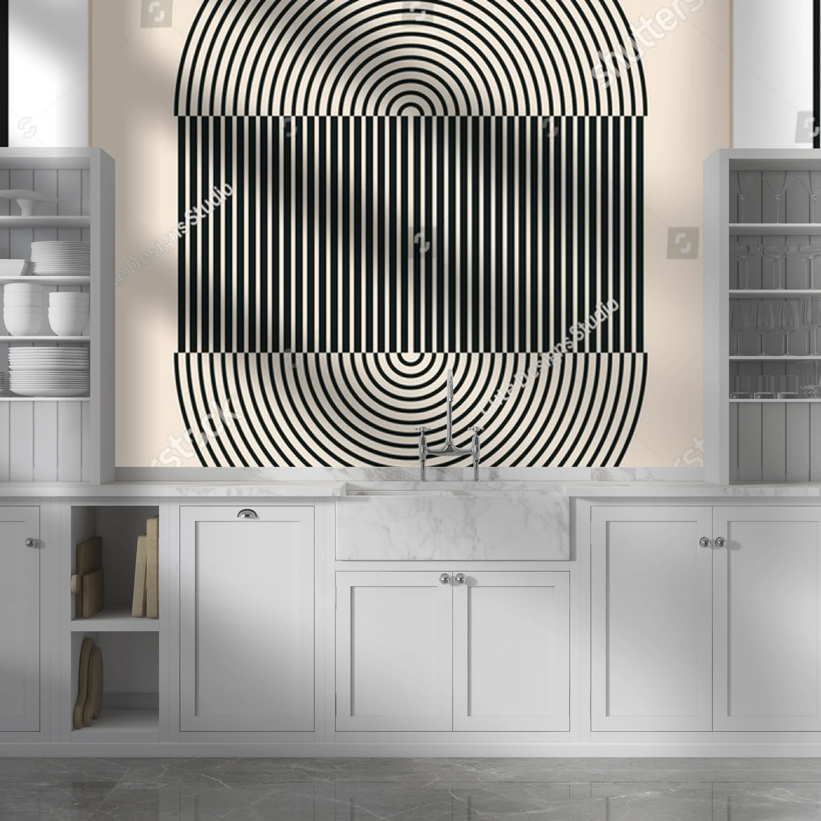 Geometryczna elegancja w odcieniach beżu