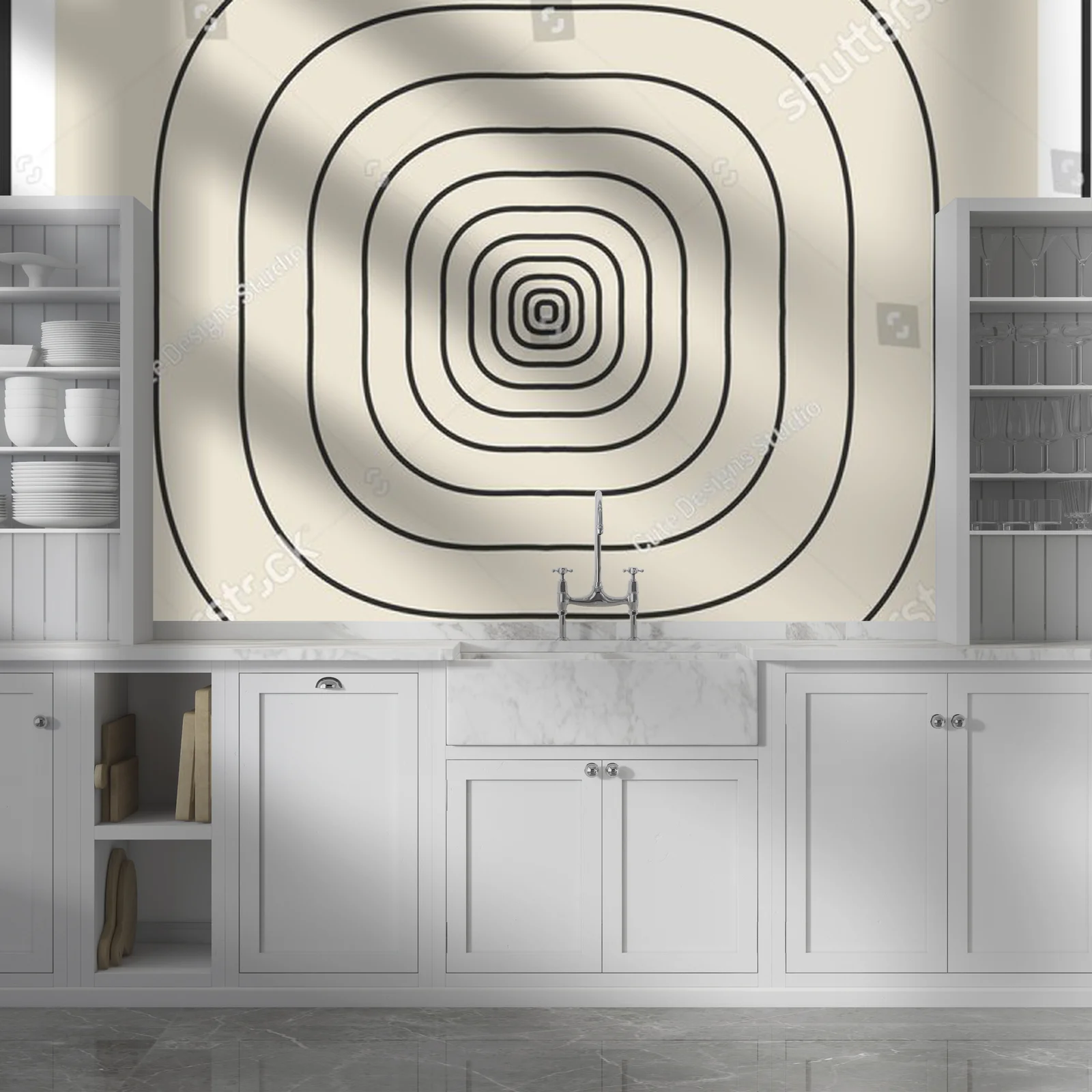 Geometryczne harmonie w odcieniach beżu