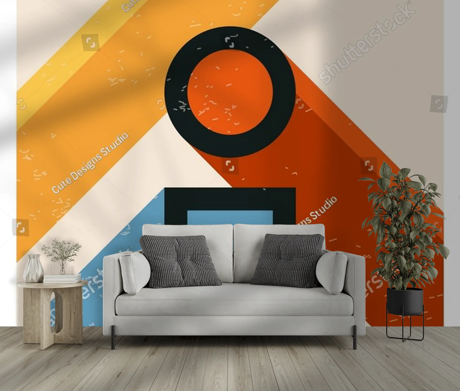 Wielowymiarowa geometria w pastelowych odcieniach