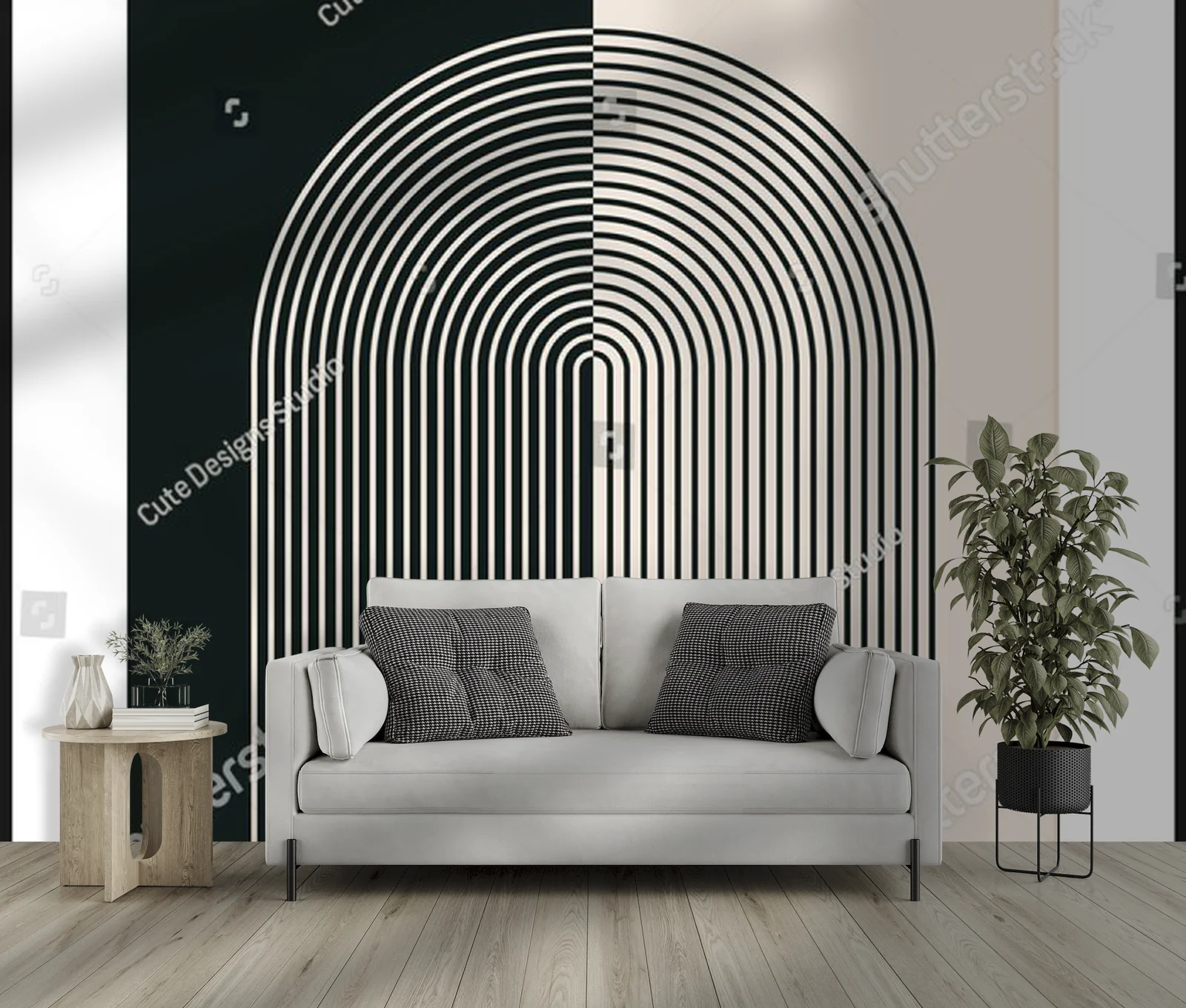 Geometria lat 20. w harmonijnych odcieniach