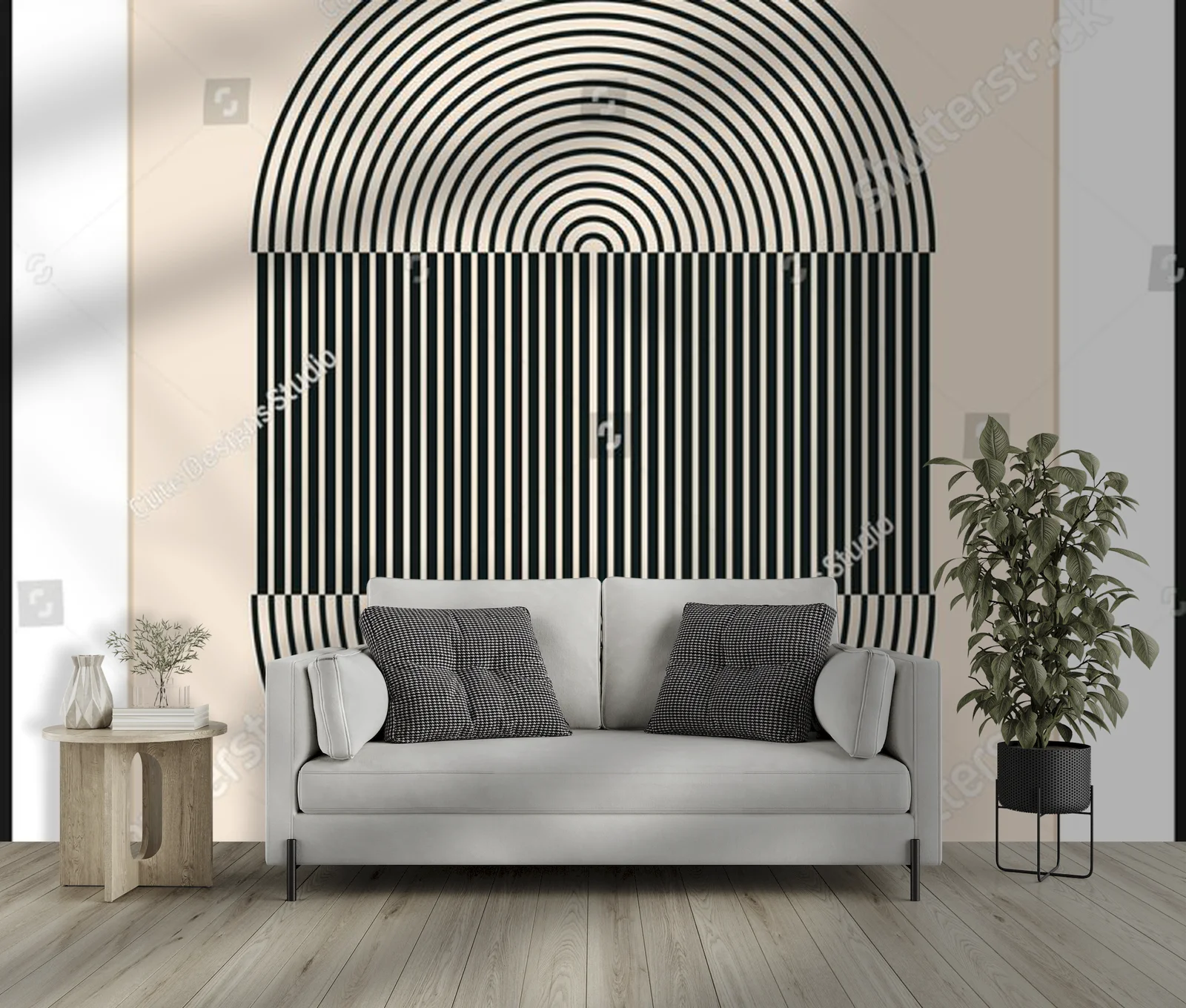 Geometryczna elegancja w odcieniach beżu