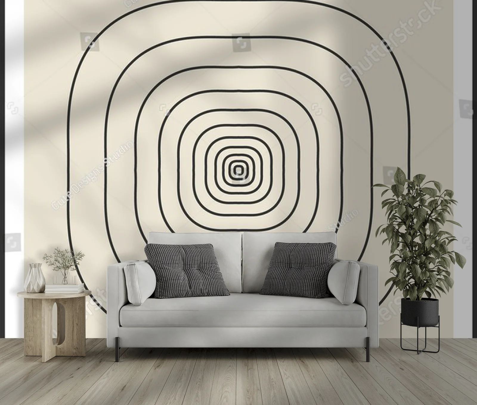 Geometryczne harmonie w odcieniach beżu