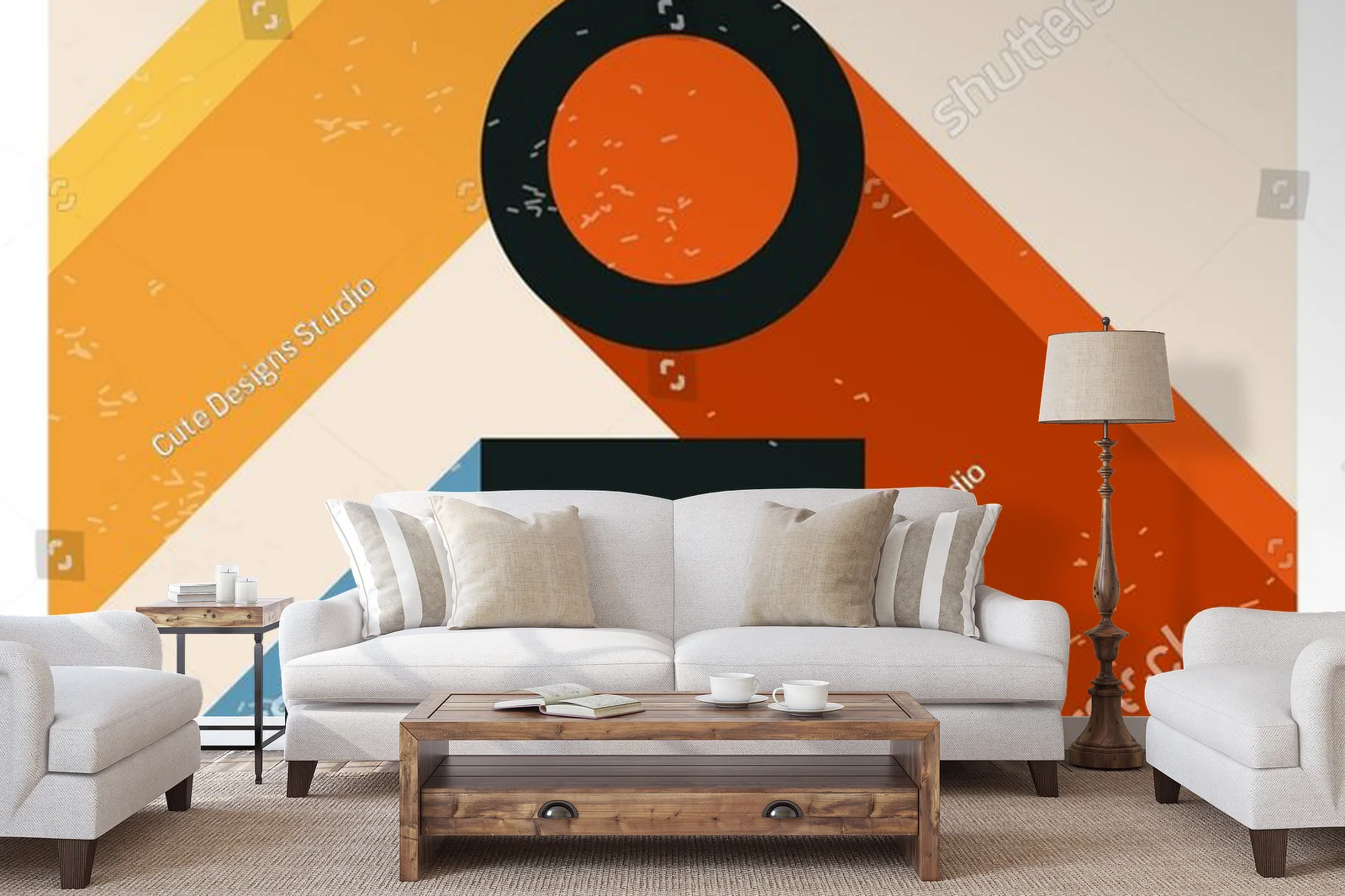 Wielowymiarowa geometria w pastelowych odcieniach
