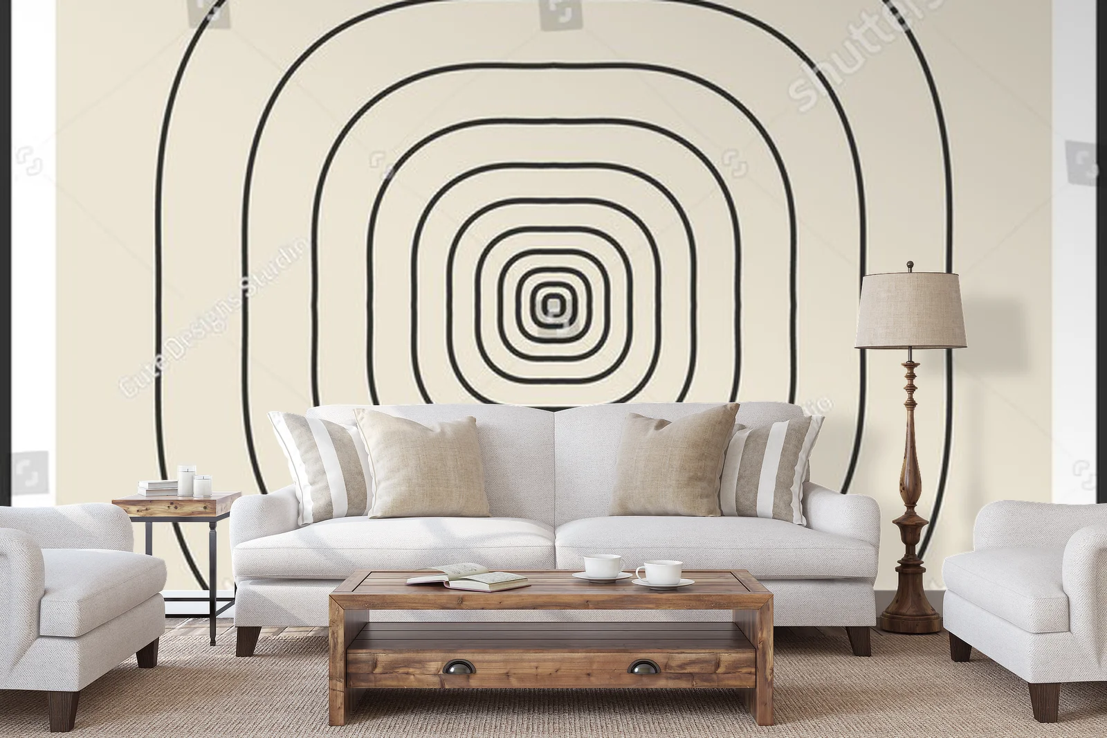 Geometryczne harmonie w odcieniach beżu