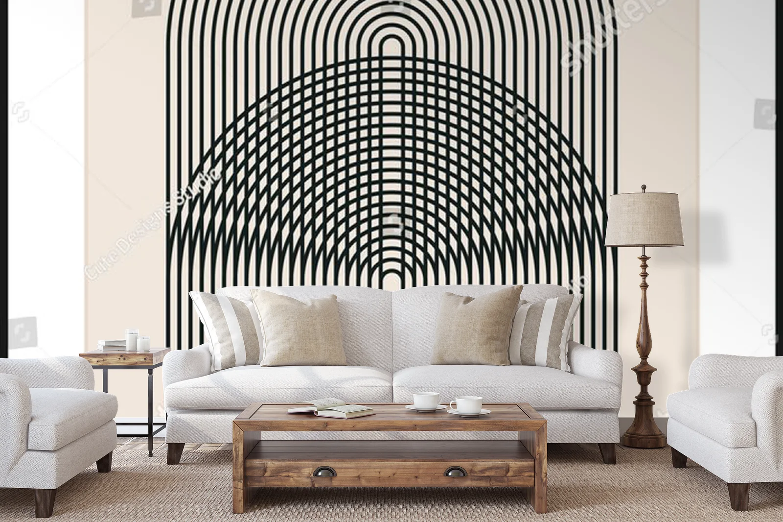 Minimalistyczny plakat w geometrycznych kształtach