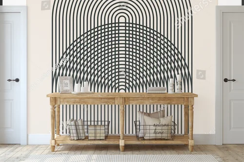 Minimalistyczny plakat w geometrycznych kształtach