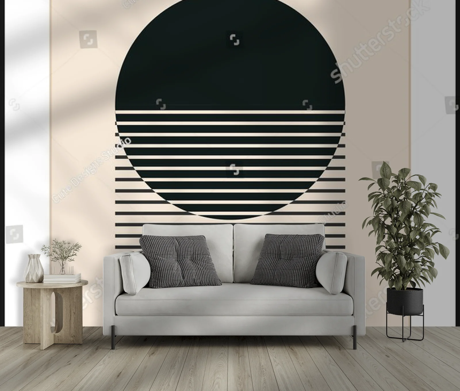 Geometryczne kształty w pastelowym stylu lat 20-tych