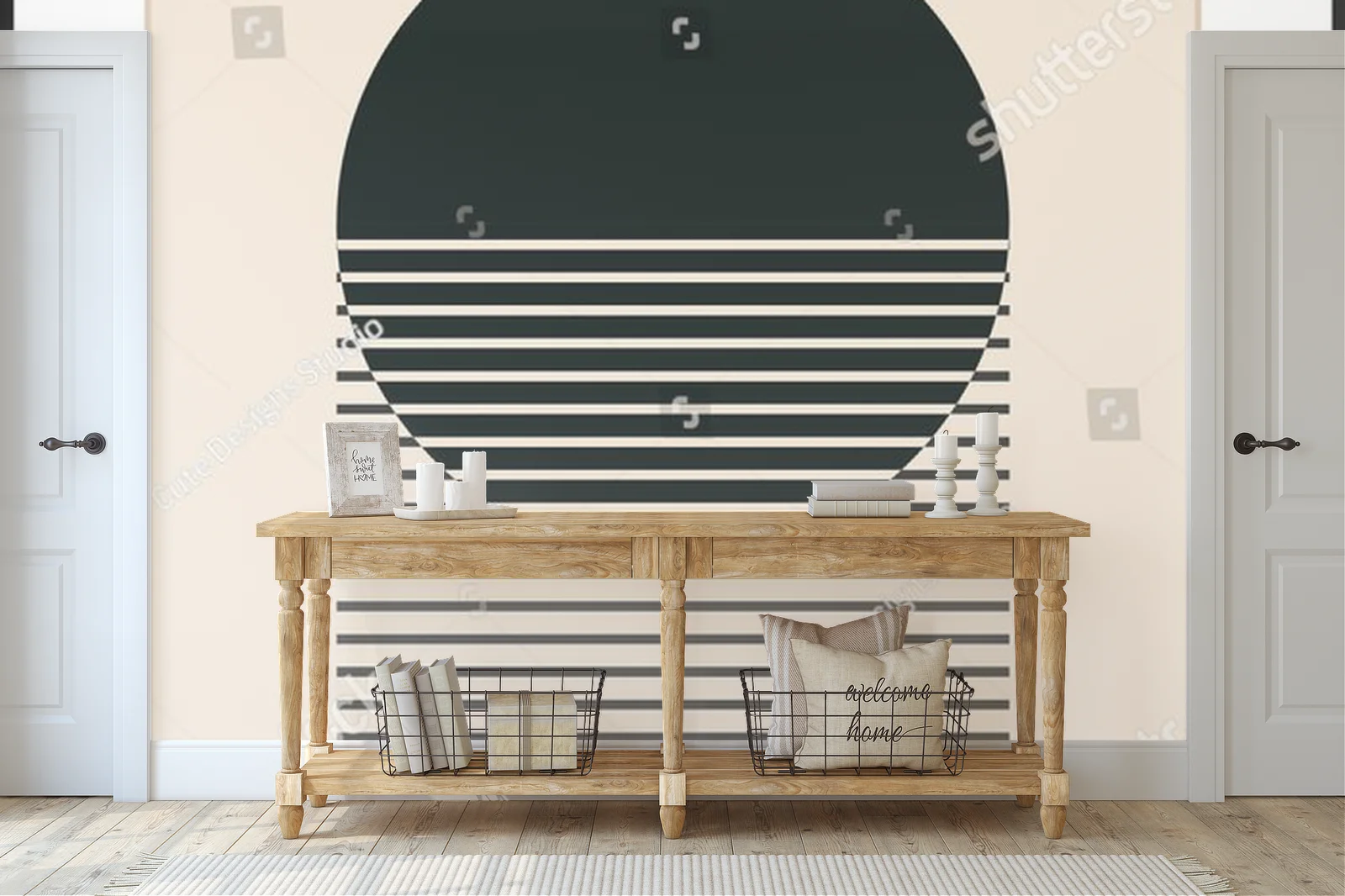 Geometryczne kształty w pastelowym stylu lat 20-tych