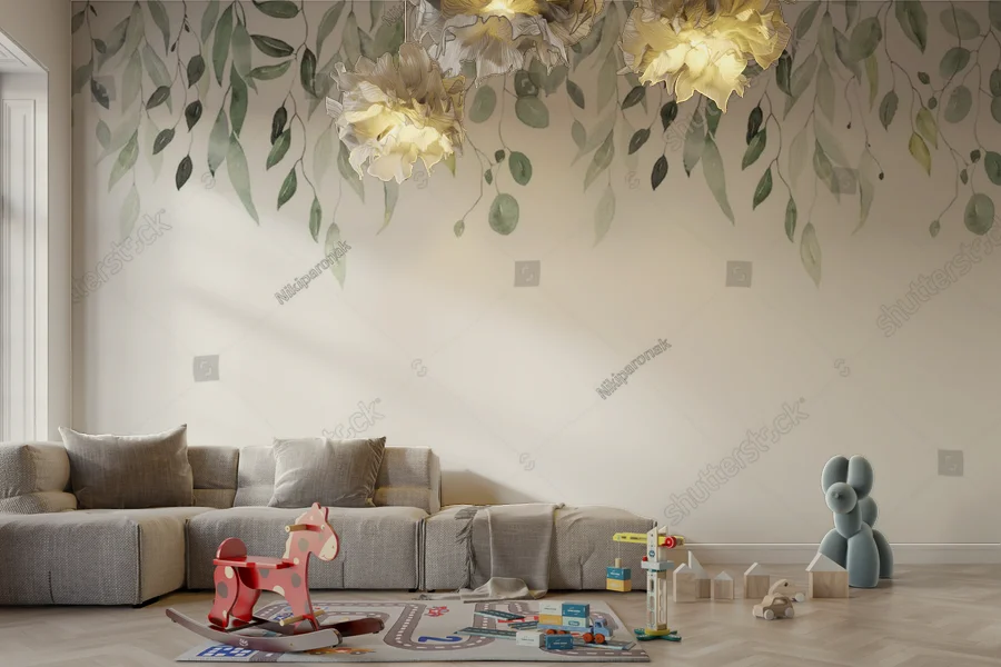 Delikatne akwarelowe ramki w zieleni