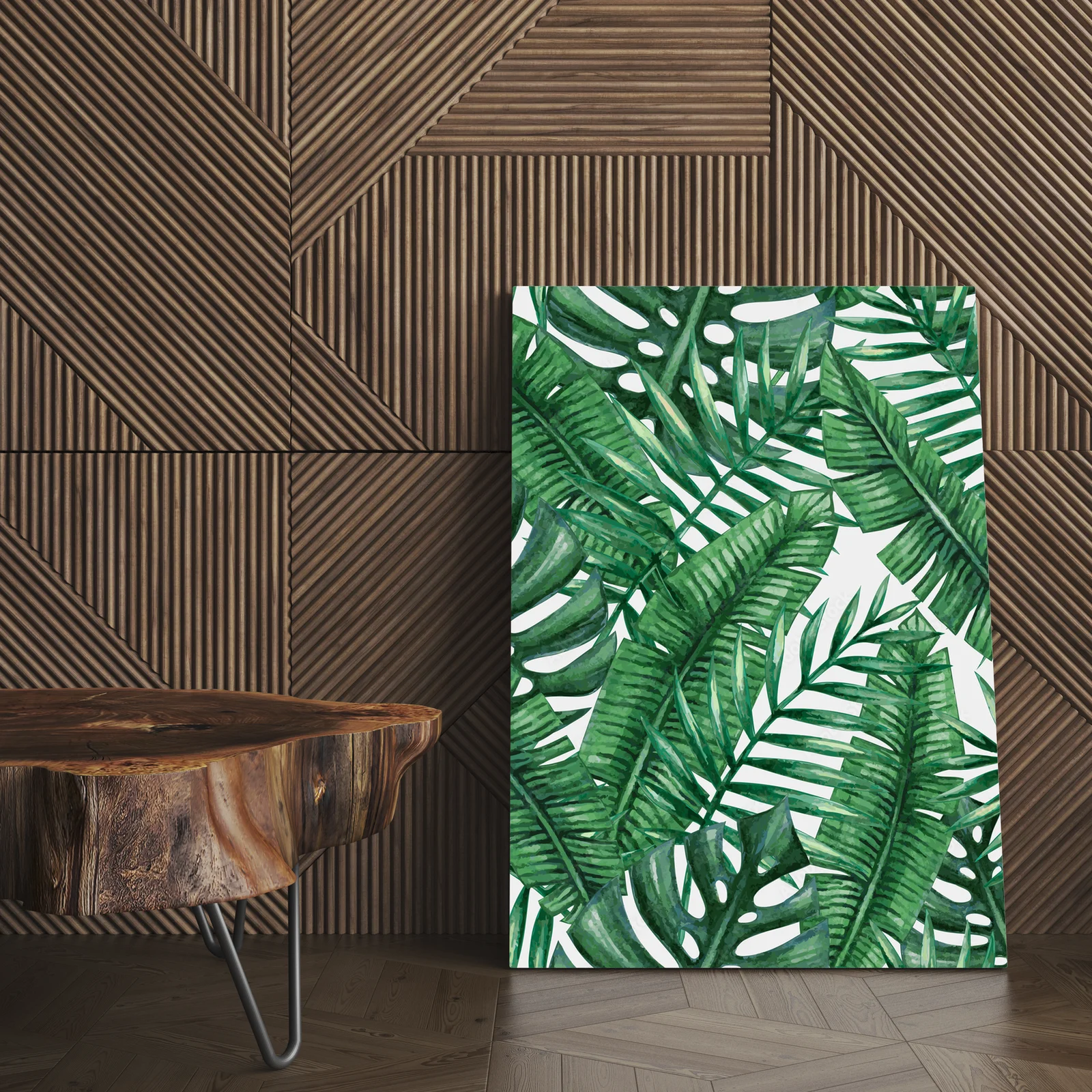 Akwarelowe liście palm w tropikalnej harmonii