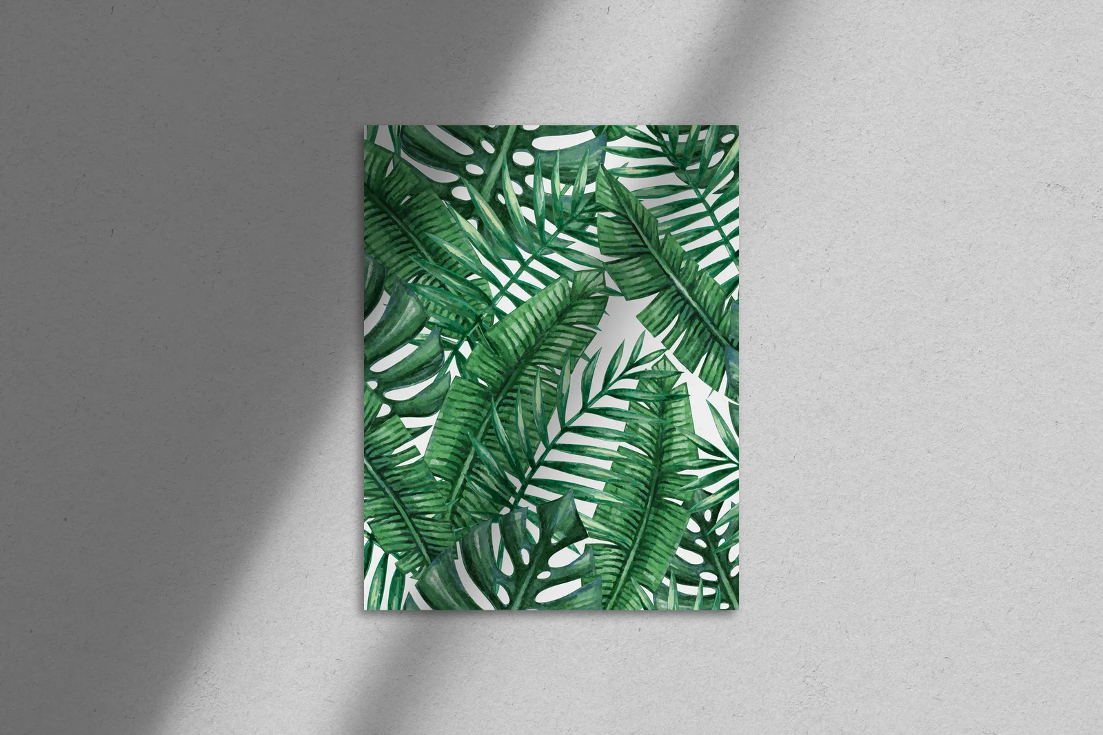 Akwarelowe liście palm w tropikalnej harmonii