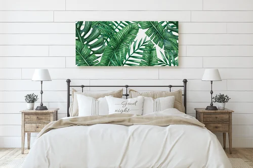 Akwarelowe liście palm w tropikalnej harmonii