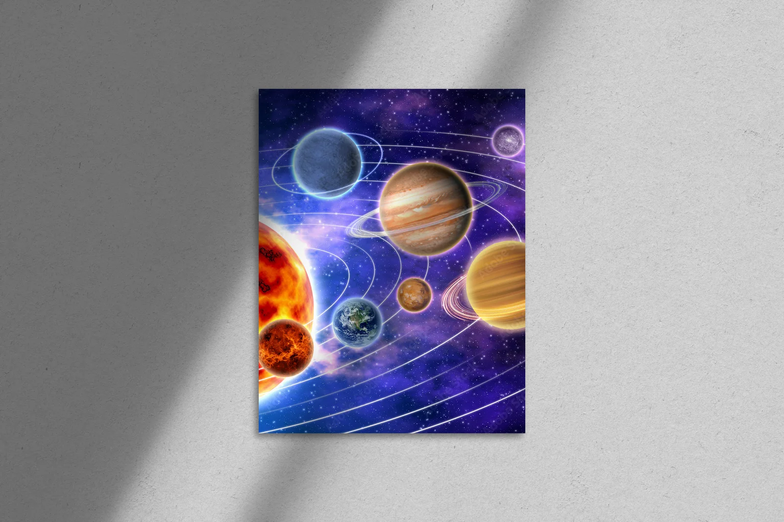 Kosmiczny taniec planet w bielach i granatach