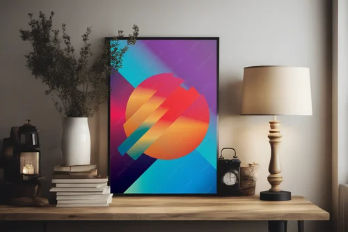 Futurystyczne geometryczne kształty w nasyconych kolorach