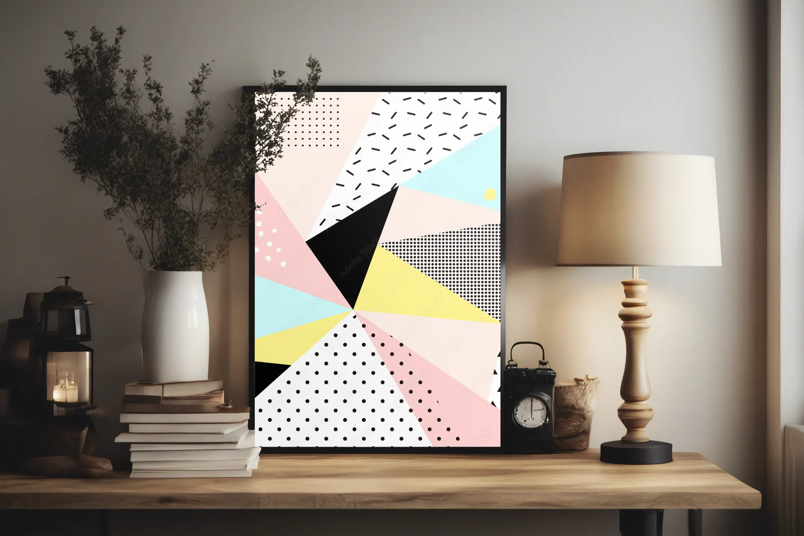 Funky geometria w pastelowych odcieniach