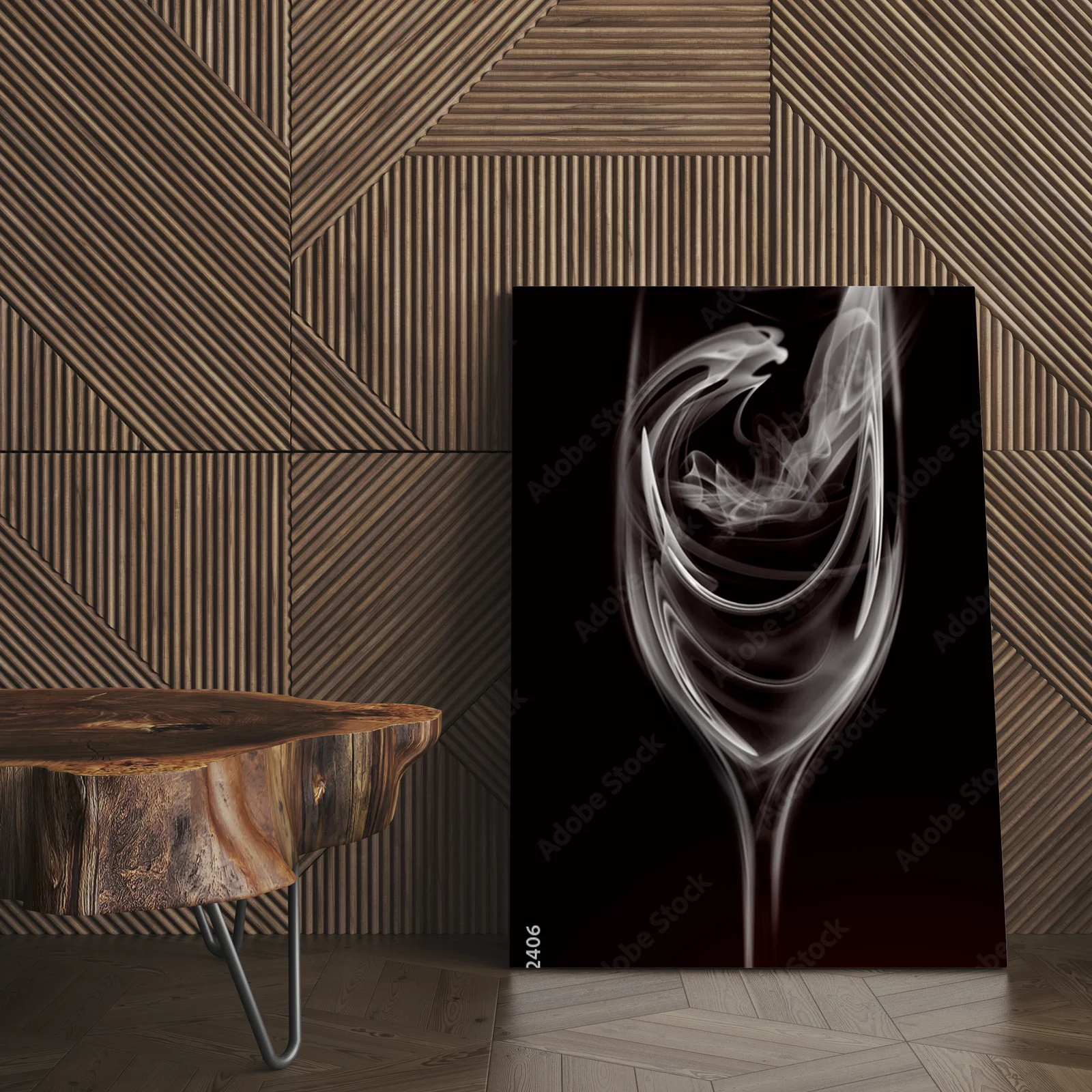 Artystyczna ilustracja koktajlu w dymnej atmosferze