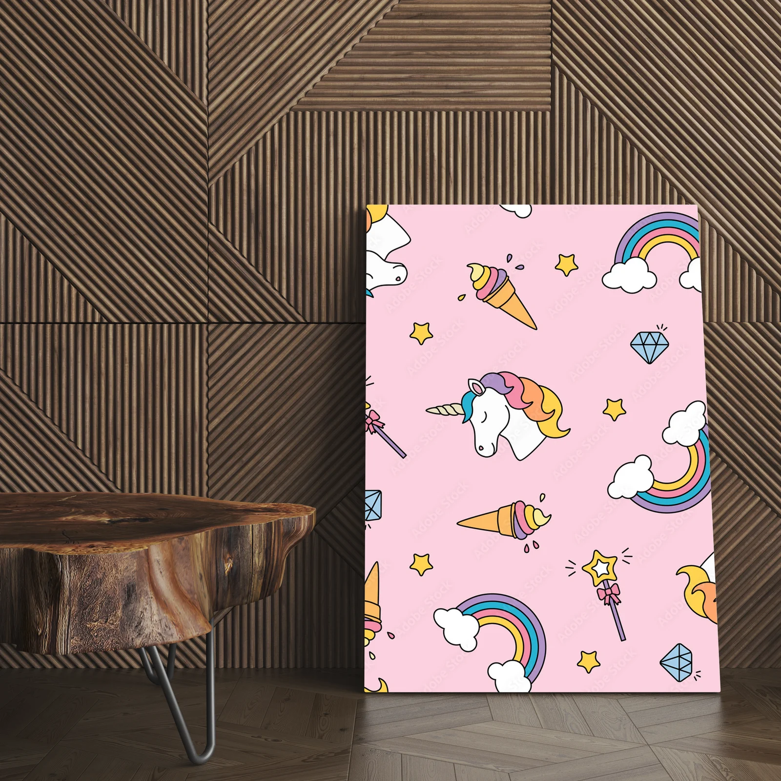 Magiczne jednorożce i tęczowe kolory w pastelach