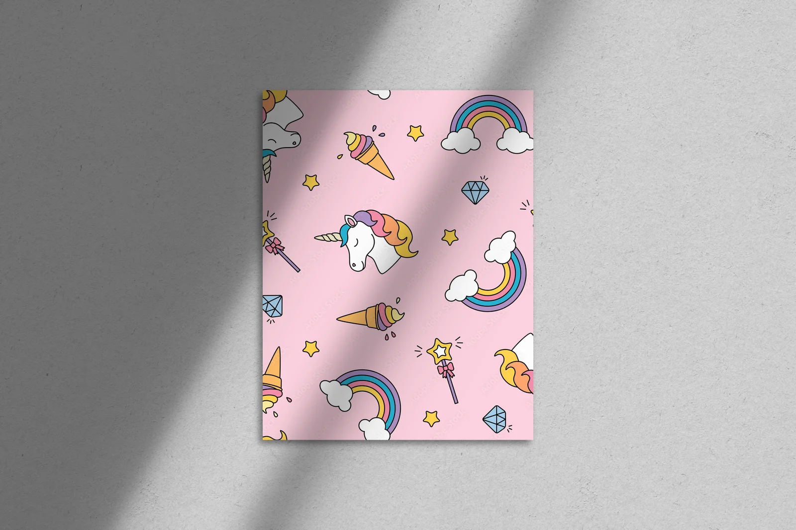 Magiczne jednorożce i tęczowe kolory w pastelach